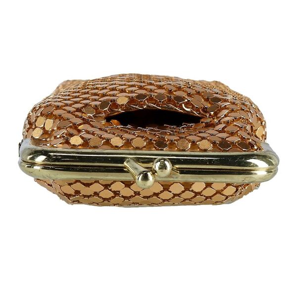 CTM Women's Mesh Cigarette Case with Lighter Pocket and Kiss Lock Closure - Picture 2 of 3